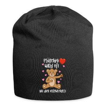Plüschig Wird Oft Mit Dick Verwechselt - Jersey-Beanie - Schwarz - Vorne