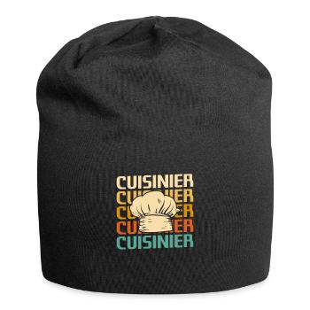 Retro Cuisinier Chef Cuisine - Bonnet en jersey - noir - Devant