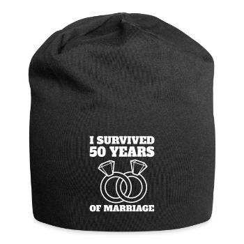 50e anniversaire de mariage Couple marié Mariage Noces d’or - Bonnet en jersey - noir - Devant