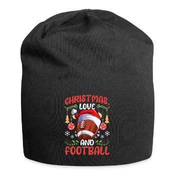 College Football Spieler Team Weihnachten Liebe - Jersey-Beanie - Schwarz - Vorne
