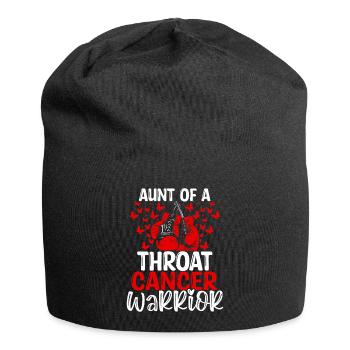 Throat Cancer Awareness Aunt Nephew Niece - Jersey Beanie - black - Front