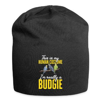 Wellensittich Sittich Vogel Haustier Geschenk - Jersey-Beanie - Schwarz - Vorne