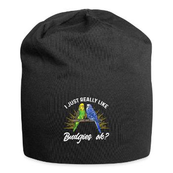 Budgerigar Perruche Oiseau Cadeau pour animaux de compagnie - Bonnet en jersey - noir - Devant