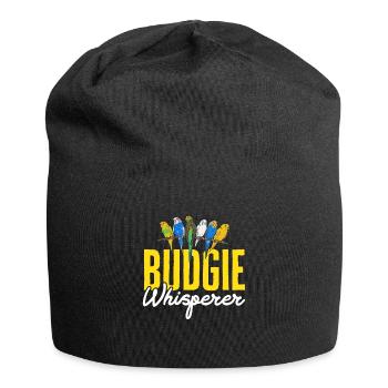 Budgerigar Perruche Oiseau Cadeau pour animaux de compagnie - Bonnet en jersey - noir - Devant