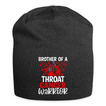 Throat Cancer Awareness Brother Twins Sibling - Jersey Beanie - charcoal grey - Front