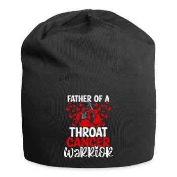 Throat Cancer Awareness Dad Fathers Day Papa - Jersey Beanie - black - Front