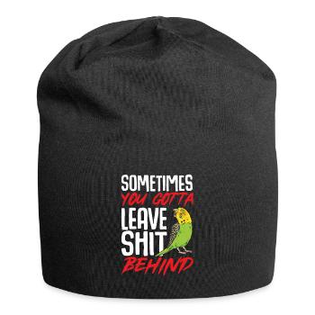Budgerigar Parakeet Bird Pet Gift - Jersey Beanie - black - Front