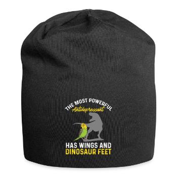 Budgerigar Perruche Oiseau Cadeau pour animaux de compagnie - Bonnet en jersey - noir - Devant