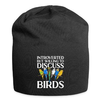 Wellensittich Sittich Vogel Haustier Geschenk - Jersey-Beanie - Schwarz - Vorne