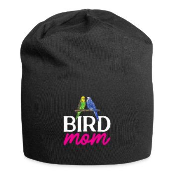 Budgerigar Parakeet Bird Pet Gift - Jersey Beanie - black - Front