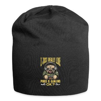 Mops - Jersey-Beanie - Schwarz - Vorne