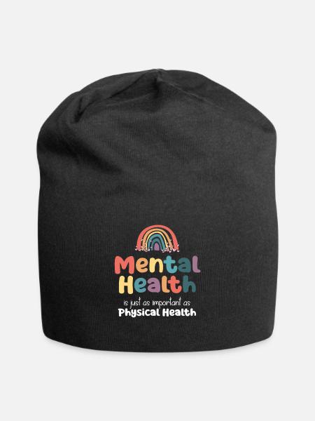 Mental Health Regenbogen - Jersey-Beanie - Schwarz