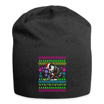 Funny Christmas Outfit Ugly Christmas Cat - Jersey Beanie - black - Front
