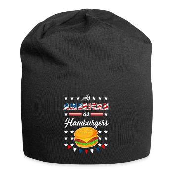 As American As Hamburgers 4th of July USA - Jersey-Beanie - Schwarz - Vorne