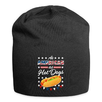As American As Hot Dogs 4th of July USA - Jersey-Beanie - Schwarz - Vorne