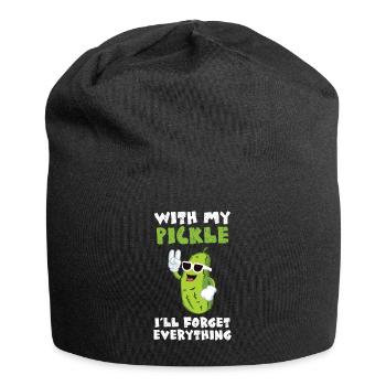 Avec mon cornichon malade oublier tout - Bonnet en jersey - noir - Devant