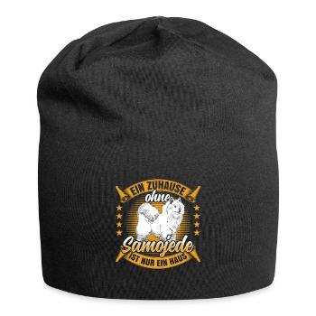 Samojede ist nur ein Haus Samojedenspitz - Jersey-Beanie - Schwarz - Vorne