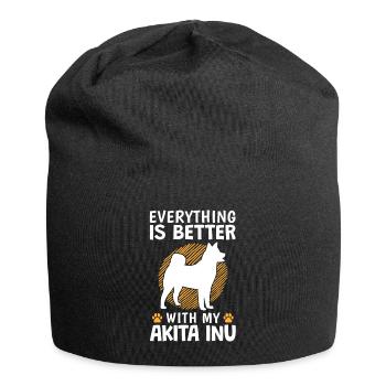 Tout va mieux avec Akita Inu Spitz japonais - Bonnet en jersey - noir - Devant