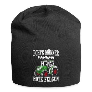 Traktor Landwirt Trecker Echte Männer Geschenk für - Jersey-Beanie - Schwarz - Vorne