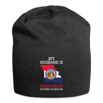 Nothing Scares Me Missourian Husband Missouri - Jersey Beanie - black - Front