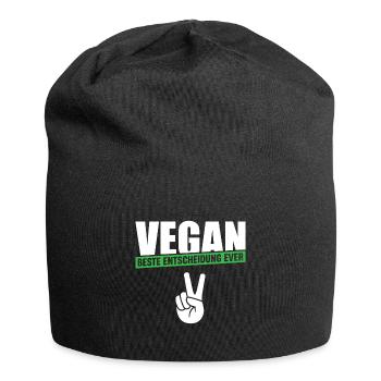 Vegan Beste Entscheidung ever - Jersey-Beanie - Schwarz - Vorne