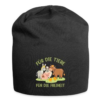 Pour les animaux Pour la liberté - Bonnet en jersey - noir - Devant