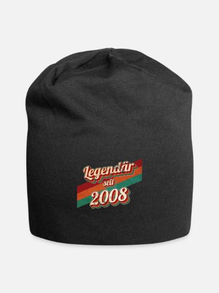 2008 Jahrgang Geburtstag Mann Frauen 2008 geboren - Jersey-Beanie - Schwarz
