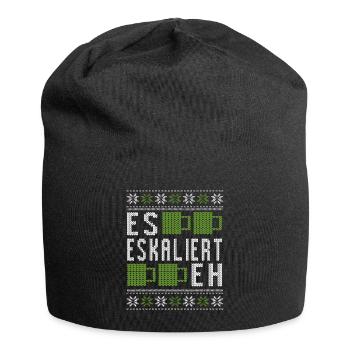 Es eskaliert eh Ugly Christmas Sweater - Flamingo - Jersey-Beanie - Schwarz - Vorne