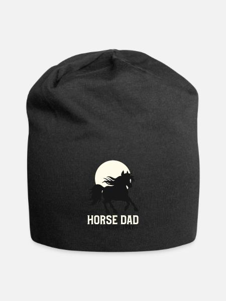 Pferd Papa Sie wiehern Ich zahle lustige Pferde - Jersey-Beanie - Schwarz