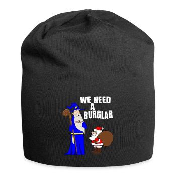 We Need A Burglar Funny Santa Christmas Parody - Jersey Beanie - black - Front