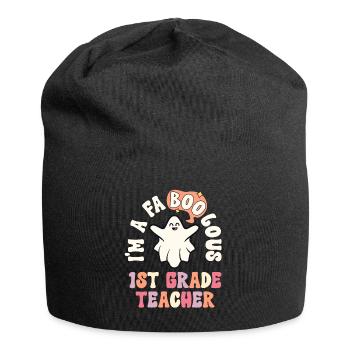 Teacher Halloween Retro 1st Grade Vintage First - Jersey Beanie - black - Front