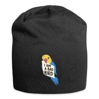 Wellensittich Sittich Vogel Haustier Geschenk - Jersey-Beanie - Schwarz - Vorne