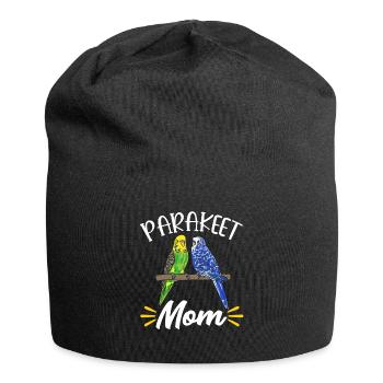 Budgerigar Parakeet Bird Pet Gift - Jersey Beanie - black - Front