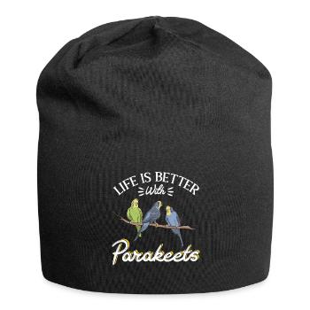 Budgerigar Perruche Oiseau Cadeau pour animaux de compagnie - Bonnet en jersey - noir - Devant