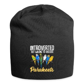 Budgerigar Parakeet Bird Pet Gift - Jersey Beanie - black - Front
