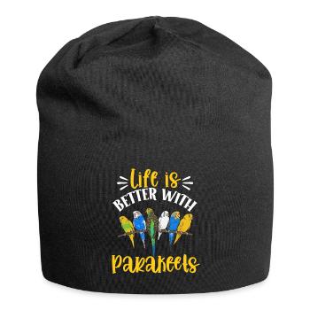 Budgerigar Perruche Oiseau Cadeau pour animaux de compagnie - Bonnet en jersey - noir - Devant