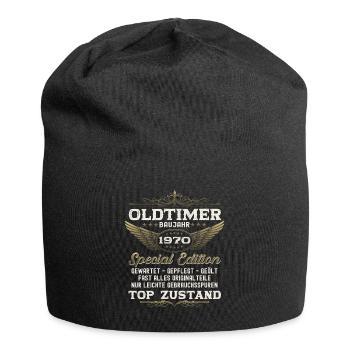 Oldtimer Jahrgang 1970 52. Geburtstag Geschenk fun - Jersey-Beanie - Schwarz - Vorne