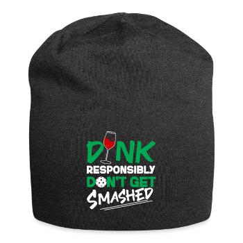 Pickleball Pun Wine Dink - Bonnet en jersey - charbon - Devant