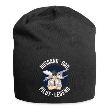 Mari Papa Pilote Légende Pilote Cadeau - Bonnet en jersey - noir - Devant