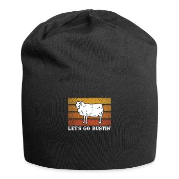 Let's Go Butin' Mutton Vintage Sheep Gift - Jersey Beanie - black - Front