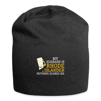 Nothing Scares Me Rhode Islander Husband Rhode - Jersey Beanie - black - Front
