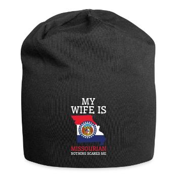 Nothing Scares Me Missourian Wife Missouri - Jersey Beanie - black - Front