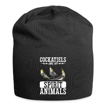 Cockatiel Cockatiel Cockatoo Perroquet Oiseau Cadeau - Bonnet en jersey - noir - Devant