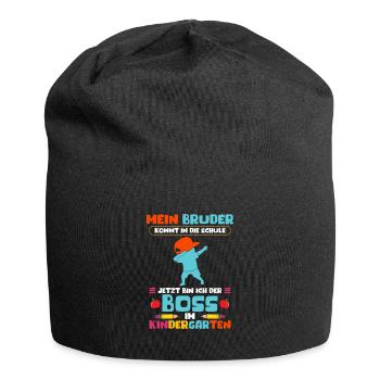 Mein Bruder Kommt Zur Schule Jetzt Bin Ich Boss - Jersey-Beanie - Schwarz - Vorne