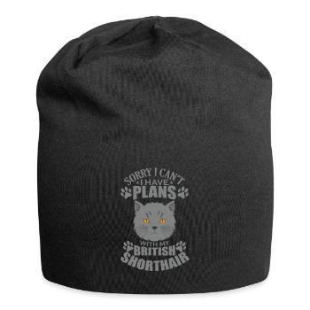 Je ne peux pas avoir de plans avec mon British Shorthair - Bonnet en jersey - noir - Devant