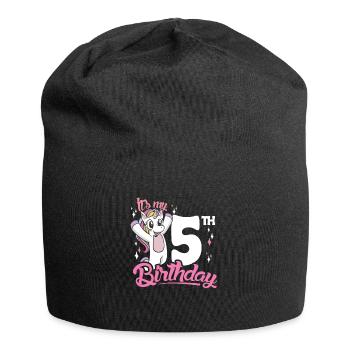 5e anniversaire Enfants Licorne Toodler Five - Bonnet en jersey - noir - Devant