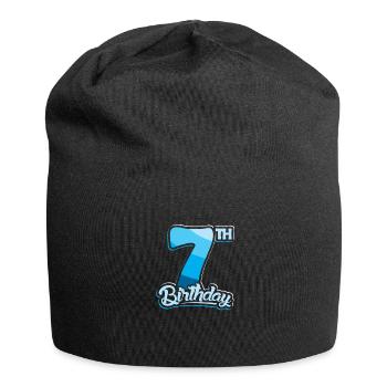 7th Birthday Kids Seven Birthday - Jersey-Beanie - Schwarz - Vorne
