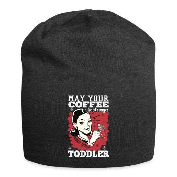 May Your Coffee Be Stronger Than Your Toddler - Jersey Beanie - charcoal grey - Front