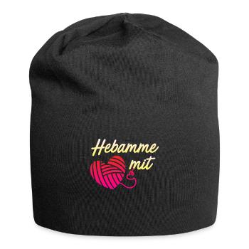 Ich bin eine Hebamme mit Herz Hebamme - Jersey-Beanie - Schwarz - Vorne