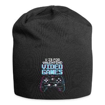 V Is For Video Games - Jersey Beanie - black - Front